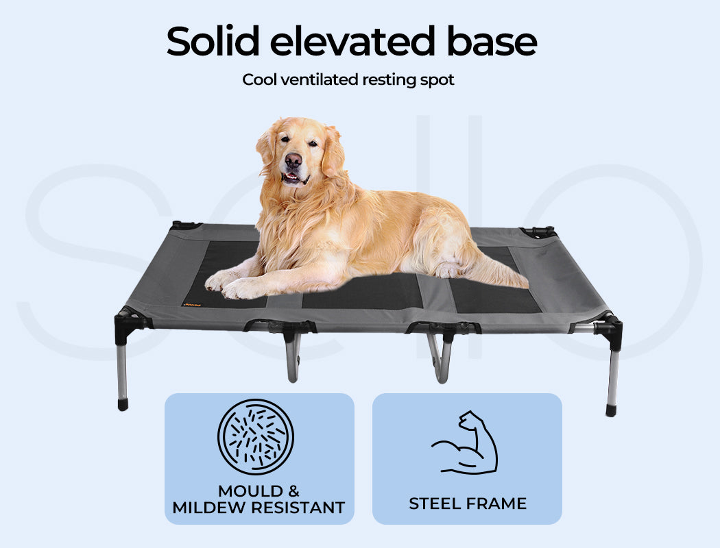 Dog Trampoline Bed Cat Elevated Hammock with Canopy Raised S Size