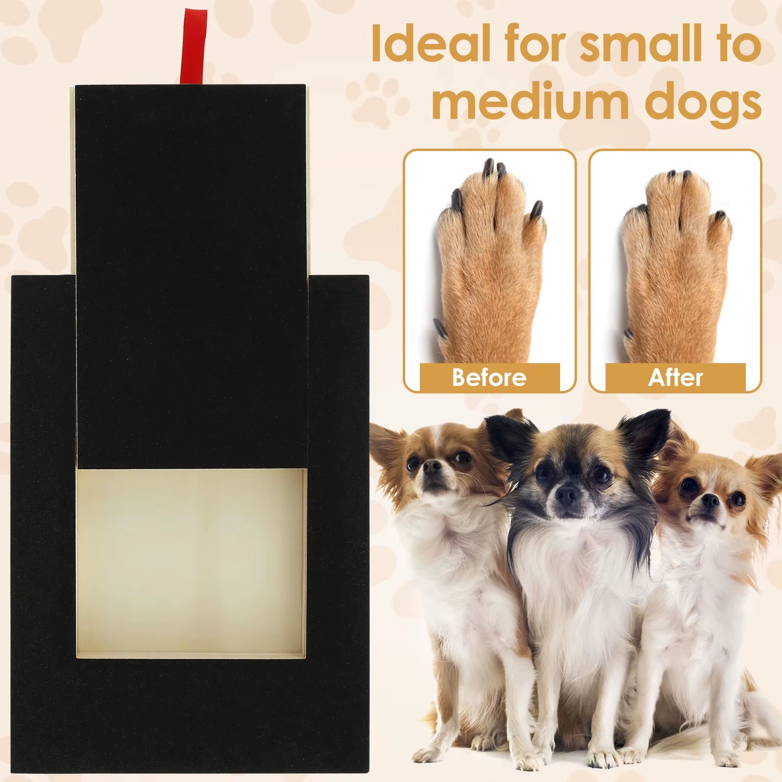 Dog Nail Scratch Board with Built-In Treat Box Wooden Puppy Nail Grinding Pad Dog Nail File Board Sandpaper Board Scratcher