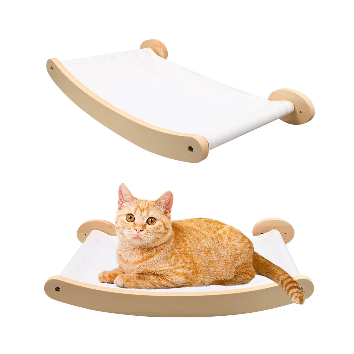 Cat Hammock Wall Mounted Wooden Furniture Scratcher Kitty Beds Perches Stable Cats Wall Shelves for Sleeping Playing Climbing