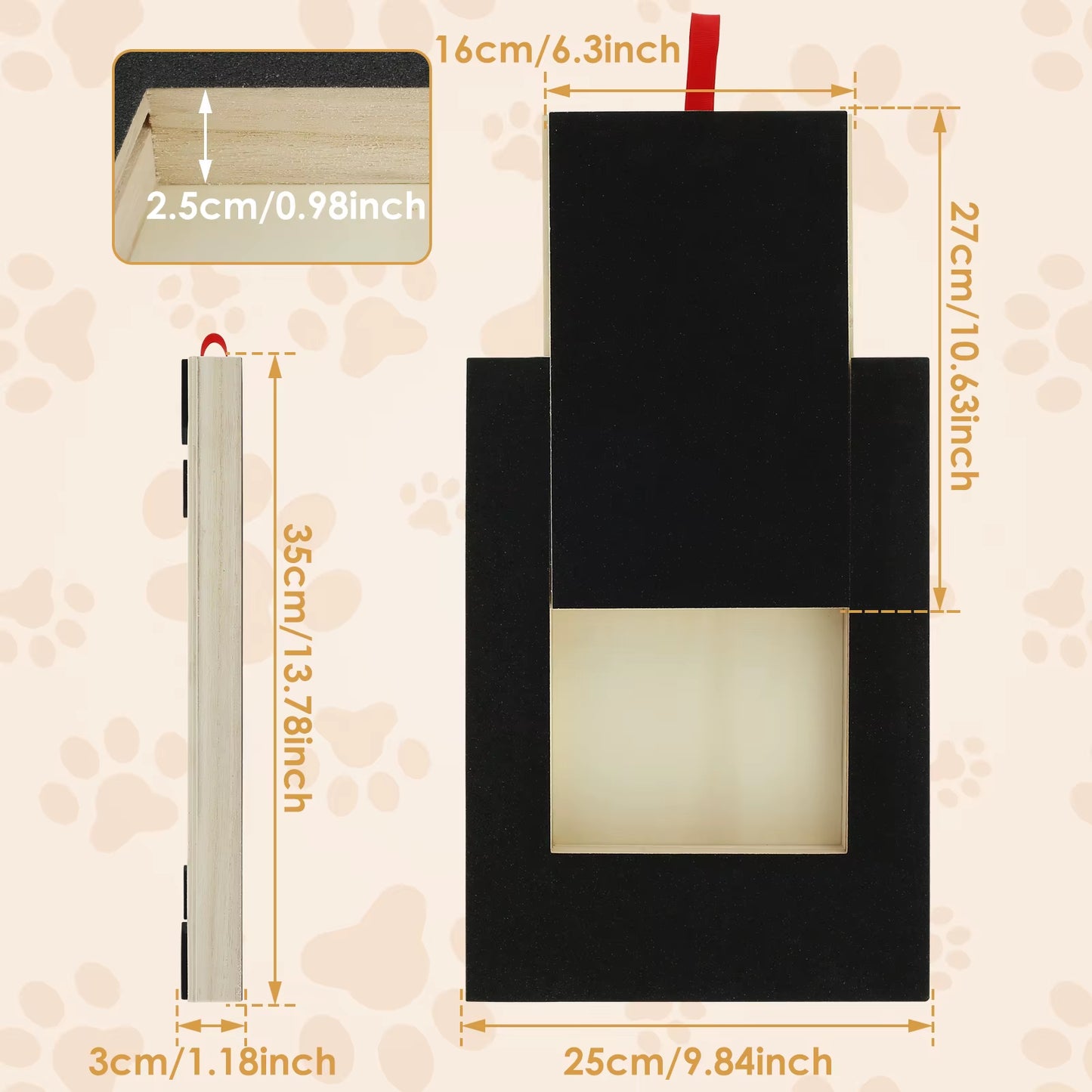 Dog Nail Scratch Board with Built-In Treat Box Wooden Puppy Nail Grinding Pad Dog Nail File Board Sandpaper Board Scratcher