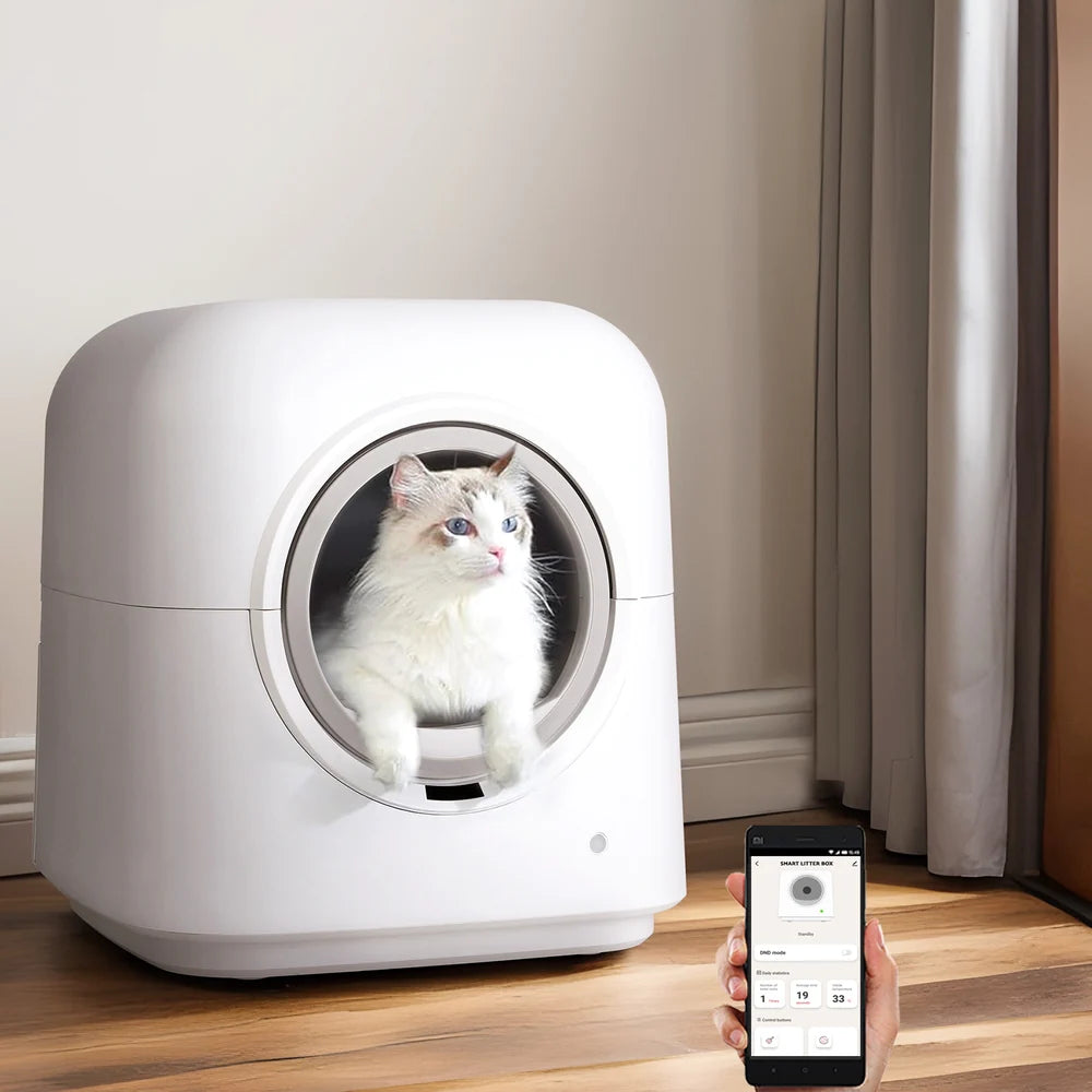Automatic Cat Litter Box Smart Self-Cleaning Large Cat Litter Box Kitty Toilet App Control