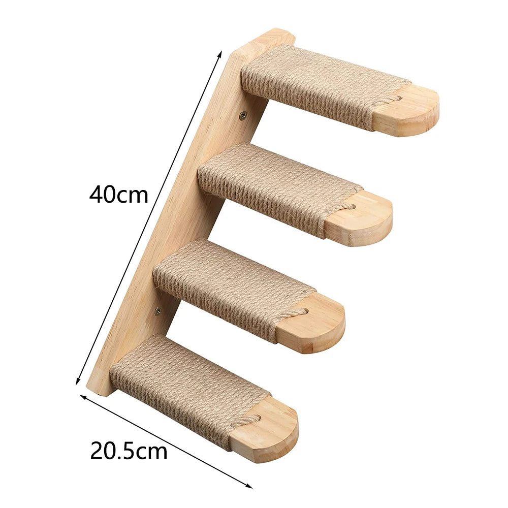 Cat Hammock Wall Mounted Wooden Furniture Scratcher Kitty Beds Perches Stable Cats Wall Shelves for Sleeping Playing Climbing
