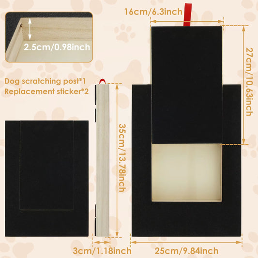 Dog Nail Scratch Board with Built-In Treat Box Wooden Puppy Nail Grinding Pad Dog Nail File Board Sandpaper Board Scratcher