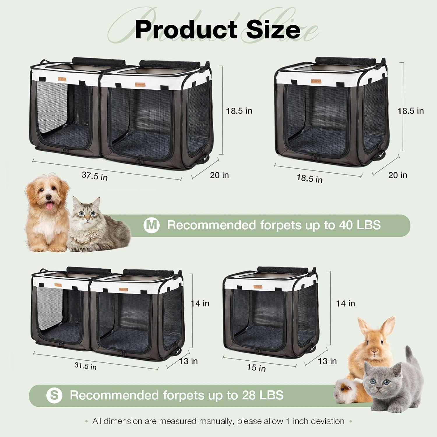 Dog Playpen, Dog Tent Crates Cage Indoor/Outdoor, Portable Pop up Dog Kennel Playpen with Zipper Top/Side Cover Door,Puppy Dog/Cat Indoor Outdoor Travel Camping Use,Brown…
