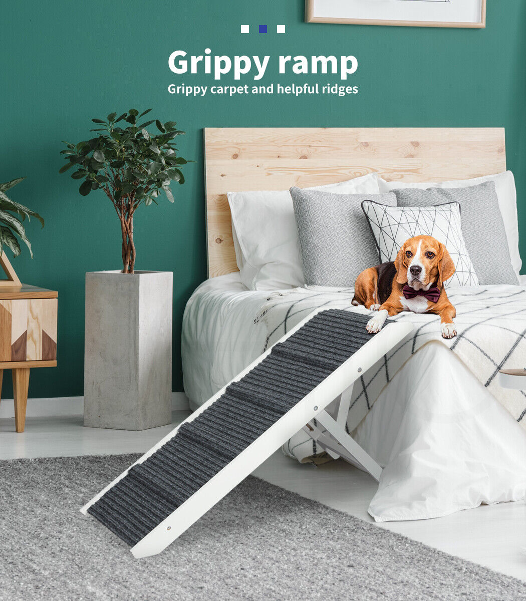 Pawz Dog Ramp Adjustable Height Stair for Bed Sofa Cat Dogs Folding Portable