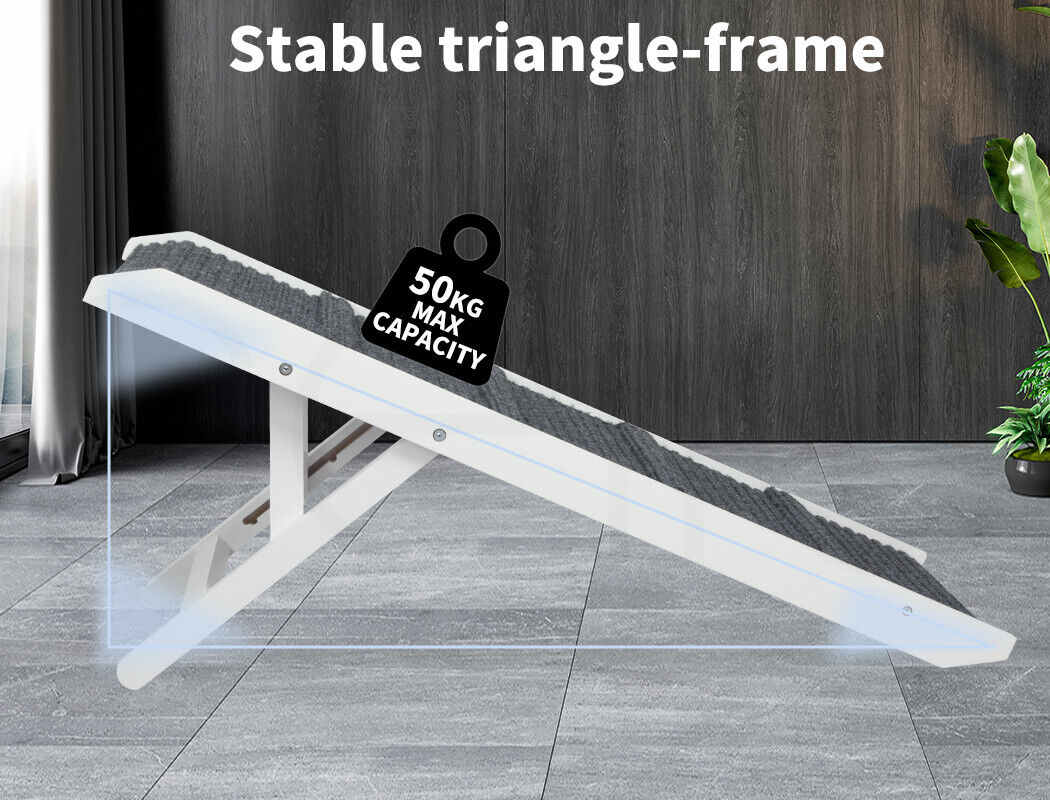 Pawz Dog Ramp Adjustable Height Stair for Bed Sofa Cat Dogs Folding Portable