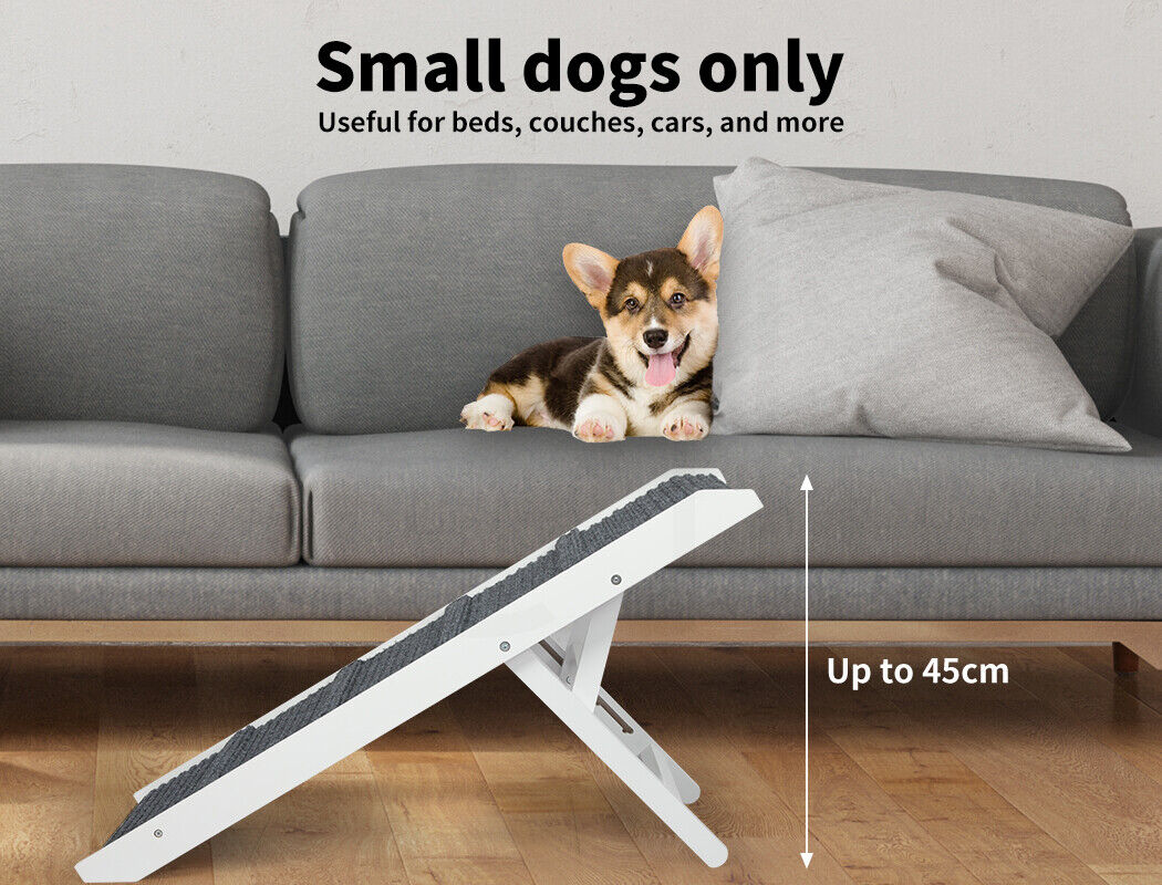 Pawz Dog Ramp Adjustable Height Stair for Bed Sofa Cat Dogs Folding Portable